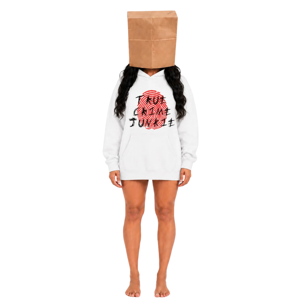 TRUE CRIME JUNKIE WHITE HOODIE