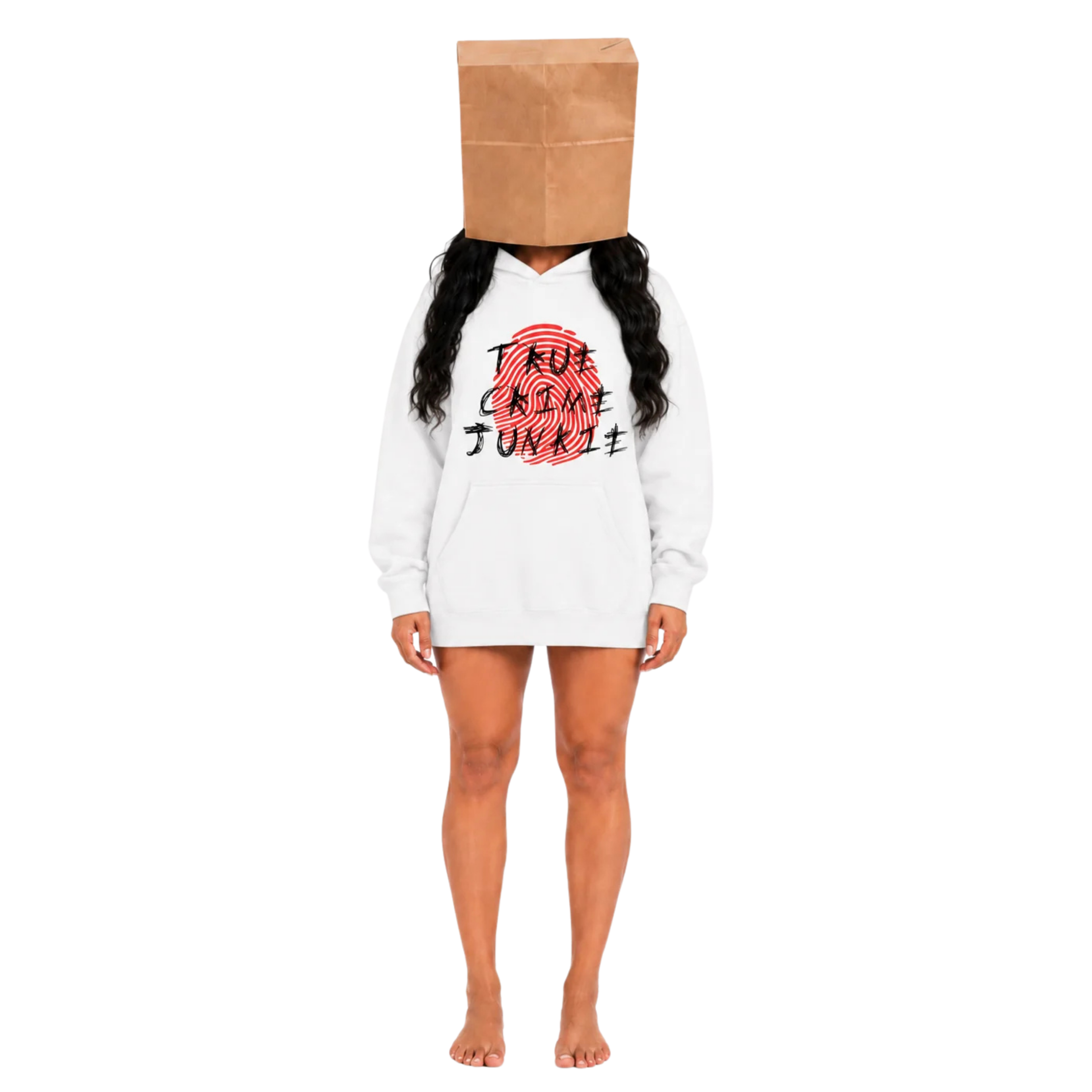 TRUE CRIME JUNKIE WHITE HOODIE