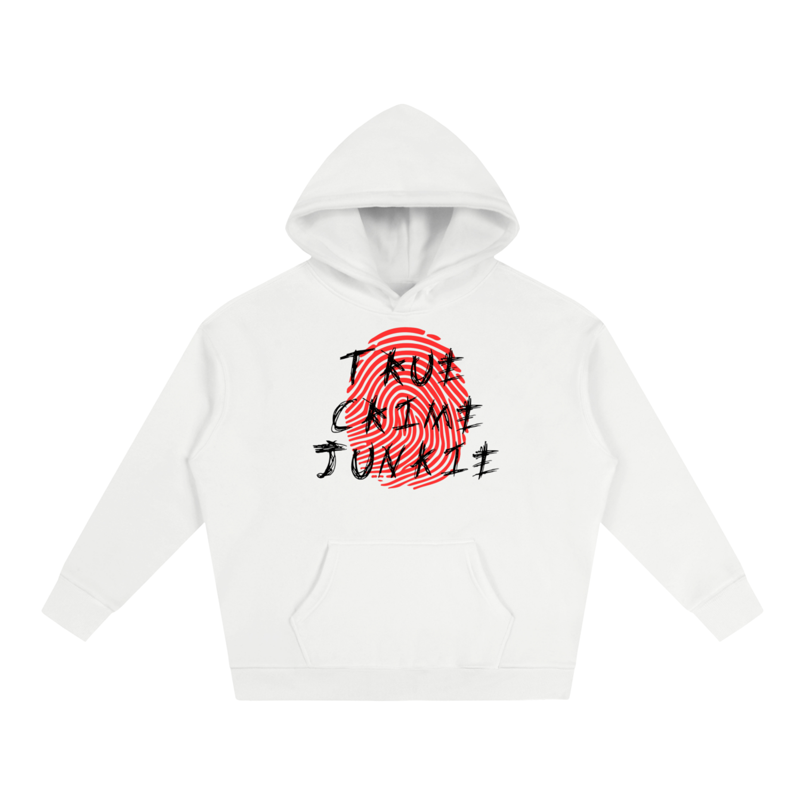 TRUE CRIME JUNKIE WHITE HOODIE